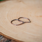 Rustic Copper Droplet Hoop Earrings