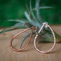 Copper Droplet Hoop Earrings