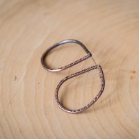 Rustic Copper Droplet Hoop Earrings