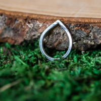 Sterling silver free-form water drop ring