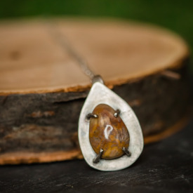 Fossilized Coral Pendant Necklace